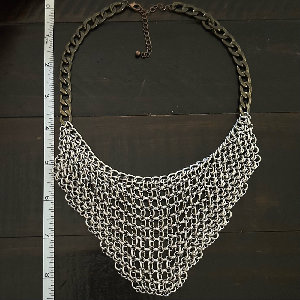 Mixed Metals Chains Statement Necklace - image 4